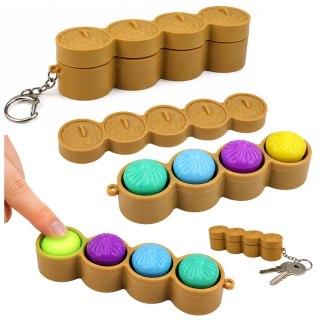 LEAN TOYS Brelok Pierożek w Koszyczku Świecący LED Dumpling Do Plecaka Kluczy 13 cm