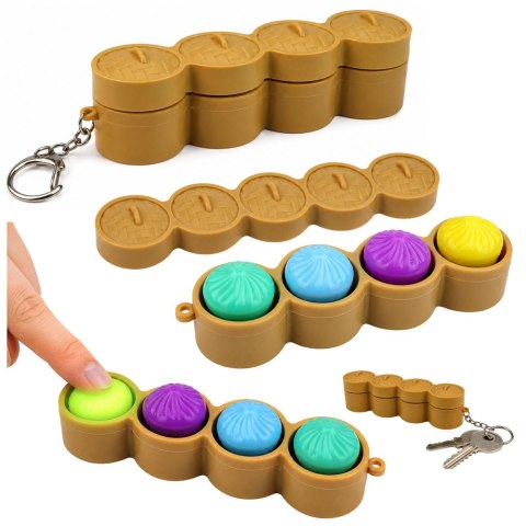 LEAN TOYS Brelok Pierożek w Koszyczku Świecący LED Dumpling Do Plecaka Kluczy 13 cm