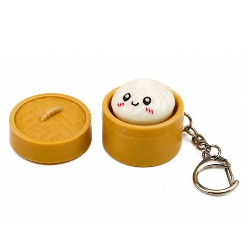 LEAN TOYS Brelok Pierożek w Koszyczku Świecący LED Dumpling Do Plecaka Kluczy 3,5 cm