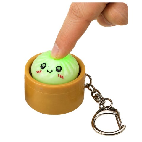 LEAN TOYS Brelok Pierożek w Koszyczku Świecący LED Dumpling Do Plecaka Kluczy 3,5 cm
