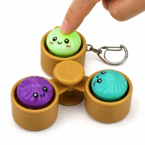 LEAN TOYS Brelok Pierożki w Koszyczku Świecące LED Dumpling Fidget Spinner 8,5 cm