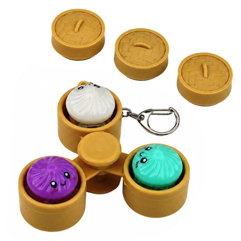 LEAN TOYS Brelok Pierożki w Koszyczku Świecące LED Dumpling Fidget Spinner 8,5 cm