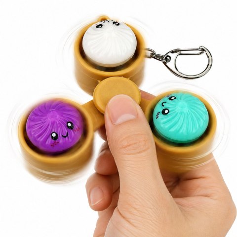 LEAN TOYS Brelok Pierożki w Koszyczku Świecące LED Dumpling Fidget Spinner 8,5 cm
