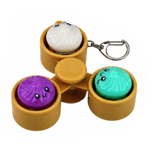 LEAN TOYS Brelok Pierożki w Koszyczku Świecące LED Dumpling Fidget Spinner 8,5 cm