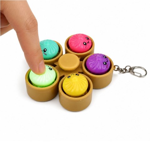 LEAN TOYS Brelok Pierożki w Koszyczku Świecące LED Dumpling Fidget Spinner 9,5 cm