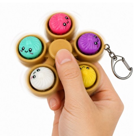 LEAN TOYS Brelok Pierożki w Koszyczku Świecące LED Dumpling Fidget Spinner 9,5 cm