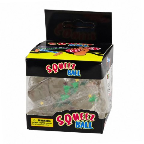 LEAN TOYS Gniotek Antystresowy Kostka Lodu Z Konfetti Gwiazdki Choinki Światło LED