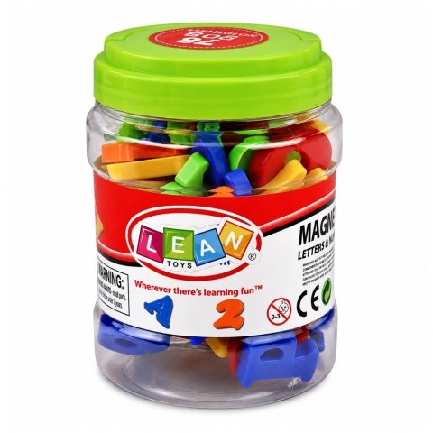 LEAN TOYS Literki Cyferki Magnetyczne w Słoiku Alfabet 78 Elementów