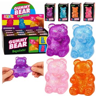 LEAN TOYS Świecący Gniotek Miś Brokatowy LED Squishy Antystresowy 6,5 cm