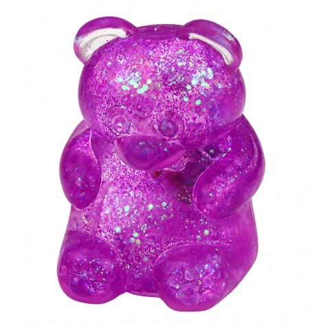 LEAN TOYS Świecący Gniotek Miś Brokatowy LED Squishy Antystresowy 6,5 cm