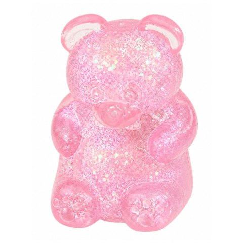 LEAN TOYS Świecący Gniotek Miś Brokatowy LED Squishy Antystresowy 6,5 cm