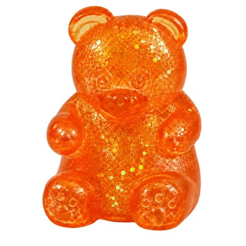 LEAN TOYS Świecący Gniotek Miś Brokatowy LED Squishy Antystresowy 6,5 cm