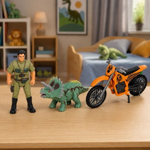 LEAN Toys Baza Badawcza Dinozaurów Zestaw Figurki Dinozaury Wieża Klatka Akcesoria