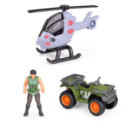 LEAN Toys Baza Badawcza Park Dinozaurów Brama Helikopter Quad Figurki Odkrywca
