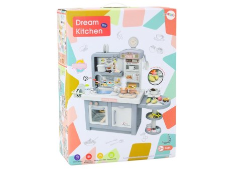 LEAN Toys Kuchnia Marzeń Dla Dzieci Światła Dźwięki Para Akcesoria Szara
