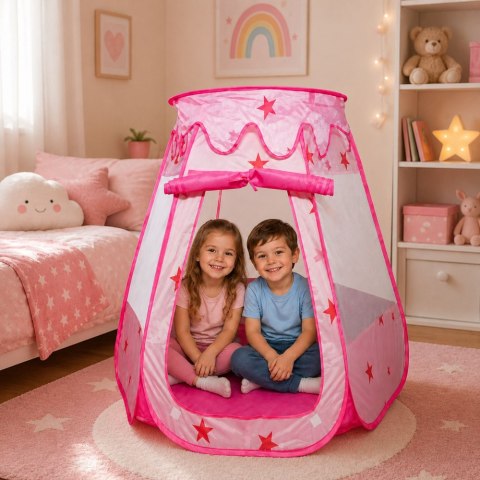 LEAN Toys Namiot Dla Dzieci Domek Suchy Basen Do Pokoju Ogrodu W Gwiazdki Różowy