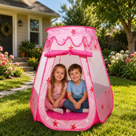 LEAN Toys Namiot Dla Dzieci Domek Suchy Basen Do Pokoju Ogrodu W Gwiazdki Różowy