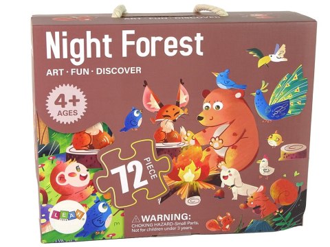 LEAN Toys Puzzle Dla Dzieci Układanka Leśne Zwierzątka 72 Elem
