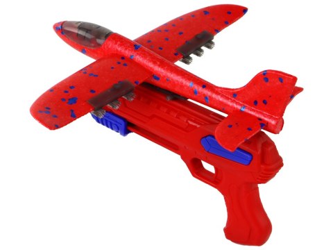 LEAN Toys Samolot Bańki Mydlane Wyrzutnia Pistolet Czerwony