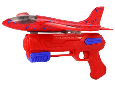LEAN Toys Samolot Bańki Mydlane Wyrzutnia Pistolet Czerwony