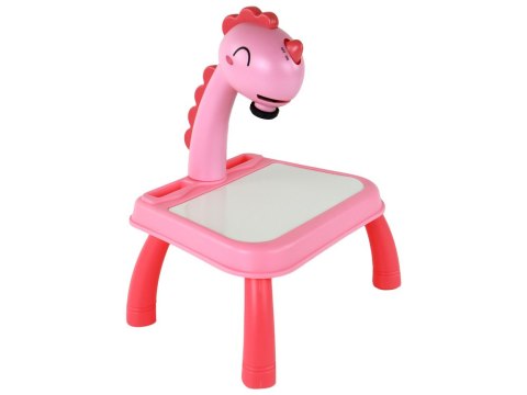 LEAN Toys Tablica Projektor Rzutnik Do Nauki Rysowania Pisaki Dinozaur Różowy