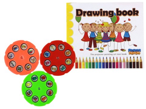 LEAN Toys Tablica Projektor Rzutnik Do Nauki Rysowania Pisaki Dinozaur Różowy