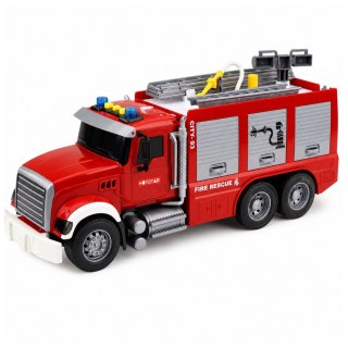 LEAN Toys Wóz Strażacki Straż Pożarna Rozsuwana Drabina Wąż Na Wodę Światła Dźwięki
