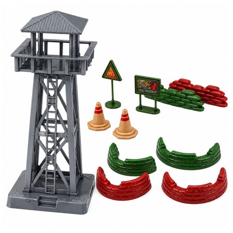 LEAN Toys Zestaw Militarny Żołnierzyki Figurki Pojazdy Wojskowe Wieża Akcesoria 72el.