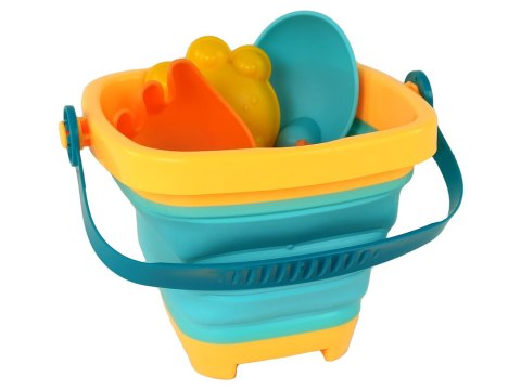 LEAN Toys Zestaw Zabawek Do Piasku Składane Wiaderko 5 Szt.