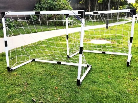 JOKOMISIADA Bramka Piłkarska dla Dzieci Zestaw 2x Bramka 95x70cm 2x Piłka Pompka SP0886
