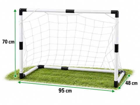 JOKOMISIADA Bramka Piłkarska dla Dzieci Zestaw 2x Bramka 95x70cm 2x Piłka Pompka SP0886