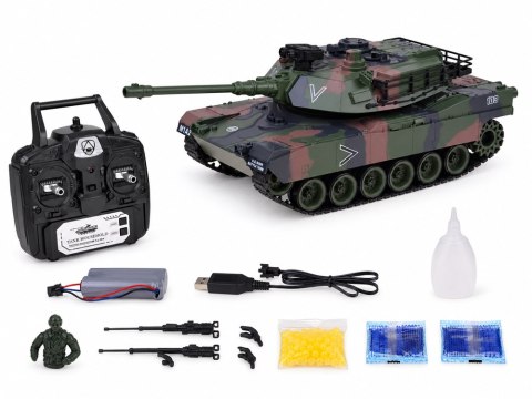 JOKOMISIADA Czołg Zdalnie Sterowany RC Abrams M1A1 Dym Dźwięk Światło 45cm RC0770