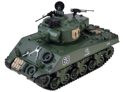JOKOMISIADA Czołg zdalnie sterowany Sherman M4A3 Strzela Dym Dźwięk Wieżyczka RC0769
