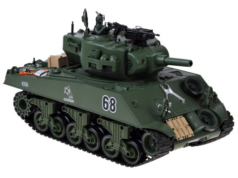 JOKOMISIADA Czołg zdalnie sterowany Sherman M4A3 Strzela Dym Dźwięk Wieżyczka RC0769