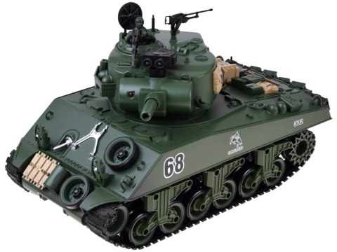 JOKOMISIADA Czołg zdalnie sterowany Sherman M4A3 Strzela Dym Dźwięk Wieżyczka RC0769