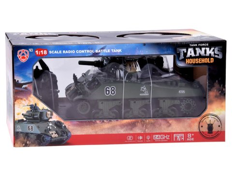 JOKOMISIADA Czołg zdalnie sterowany Sherman M4A3 Strzela Dym Dźwięk Wieżyczka RC0769
