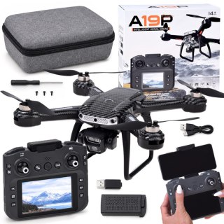 JOKOMISIADA Dron RC A19P Kamera HD Pilot z Ekranem Omijanie Przeszkód Etui RC0774