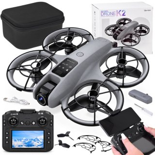 JOKOMISIADA Dron z kamerą - zdalnie sterowany Quadrocopter + pilot z ekranem LCD RC0775