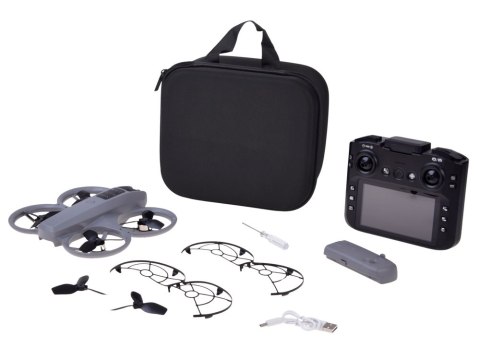 JOKOMISIADA Dron z kamerą - zdalnie sterowany Quadrocopter + pilot z ekranem LCD RC0775
