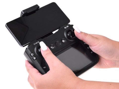 JOKOMISIADA Dron z kamerą - zdalnie sterowany Quadrocopter + pilot z ekranem LCD RC0775