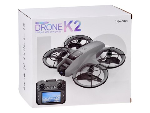 JOKOMISIADA Dron z kamerą - zdalnie sterowany Quadrocopter + pilot z ekranem LCD RC0775