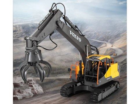 JOKOMISIADA Duża koparka VOLVO 3w1 Zdalnie sterowana Pilot - 3 końcówki RC0495