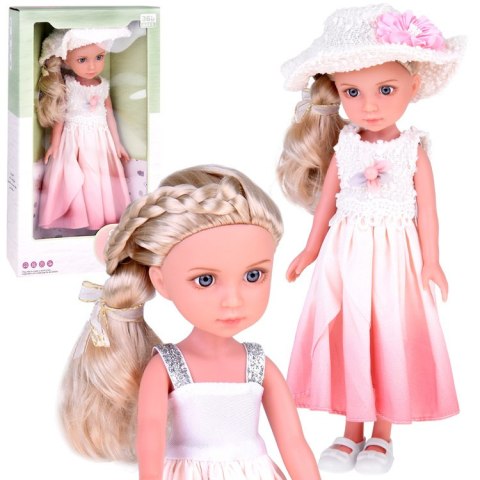 JOKOMISIADA Elegancka Stylowa Lalka w Kapeluszu z Długimi Blond Włosami ZA5314