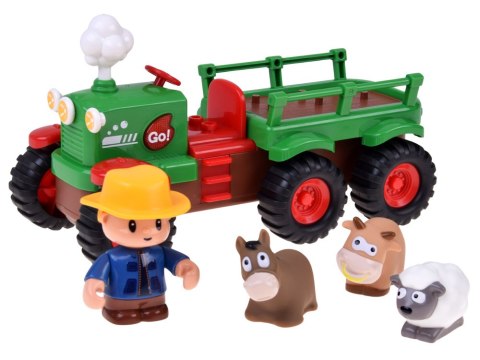 JOKOMISIADA Interaktywny Traktor z Przyczepą Zwierzętami Światło Dźwięk Rolnik ZA6309