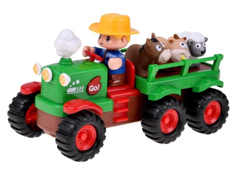 JOKOMISIADA Interaktywny Traktor z Przyczepą Zwierzętami Światło Dźwięk Rolnik ZA6309