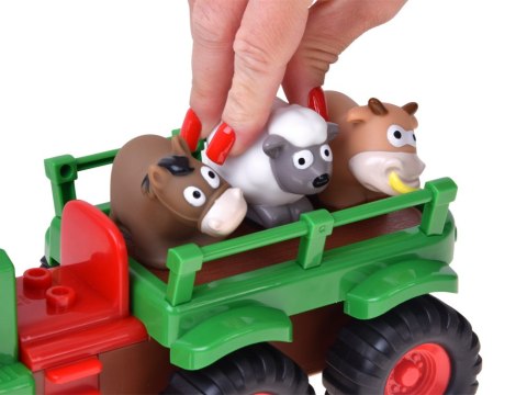 JOKOMISIADA Interaktywny Traktor z Przyczepą Zwierzętami Światło Dźwięk Rolnik ZA6309