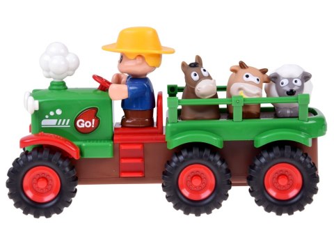 JOKOMISIADA Interaktywny Traktor z Przyczepą Zwierzętami Światło Dźwięk Rolnik ZA6309