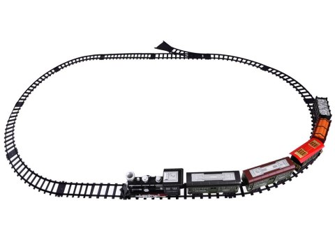 JOKOMISIADA Kolejka z torami Lokomotywa z wagonami para wodna + światło RC0629