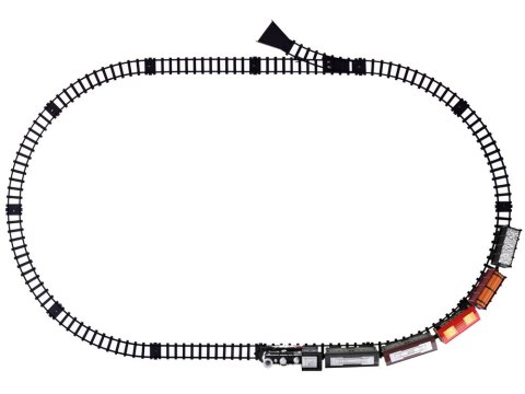 JOKOMISIADA Kolejka z torami Lokomotywa z wagonami para wodna + światło RC0629