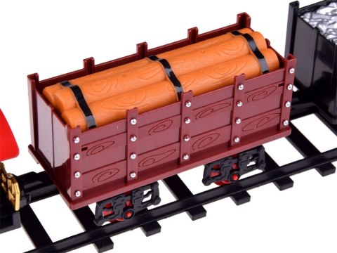 JOKOMISIADA Kolejka z torami Lokomotywa z wagonami para wodna + światło RC0629